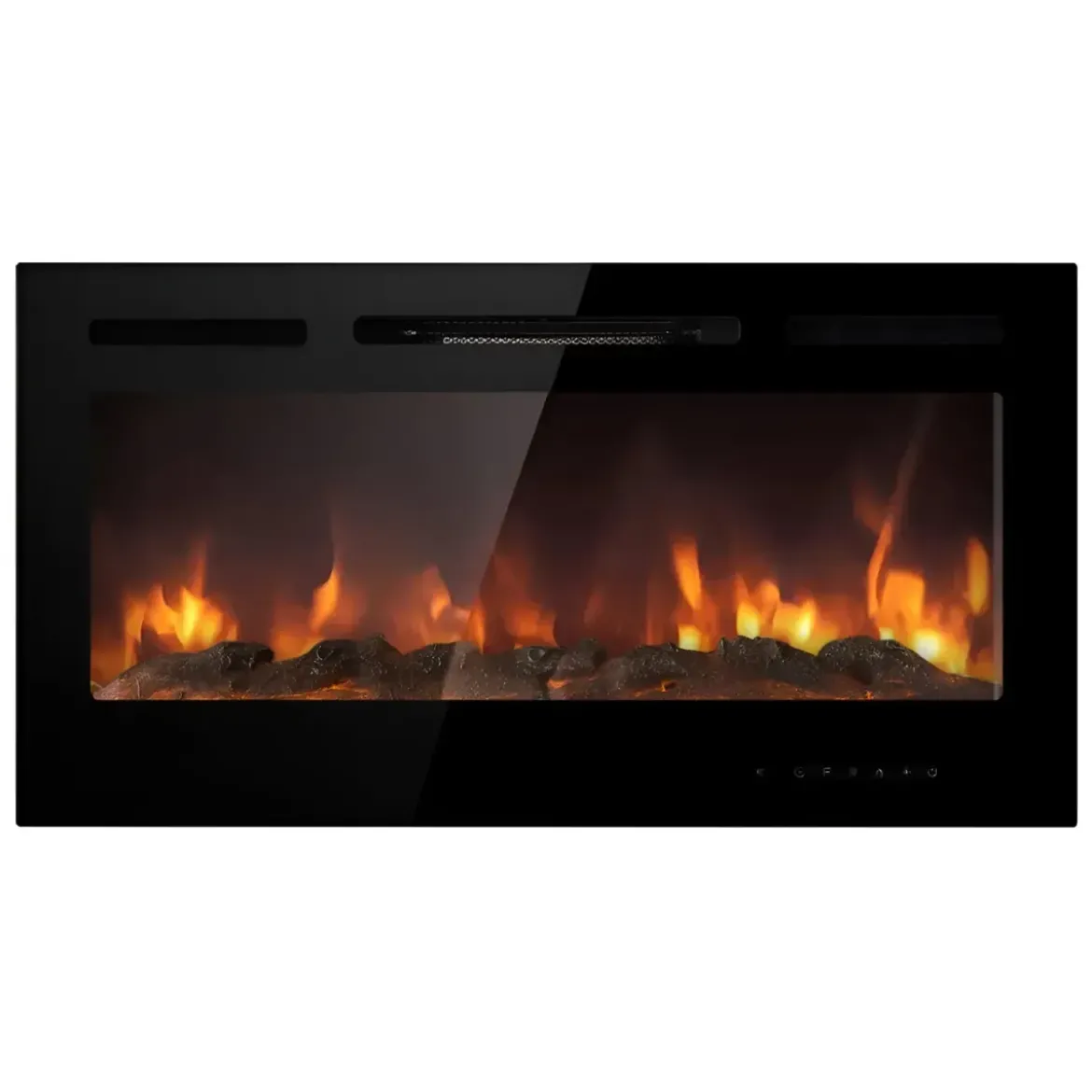 Camino Elettrico da Parete 1500 W Vetro Temperato LED Multicolore