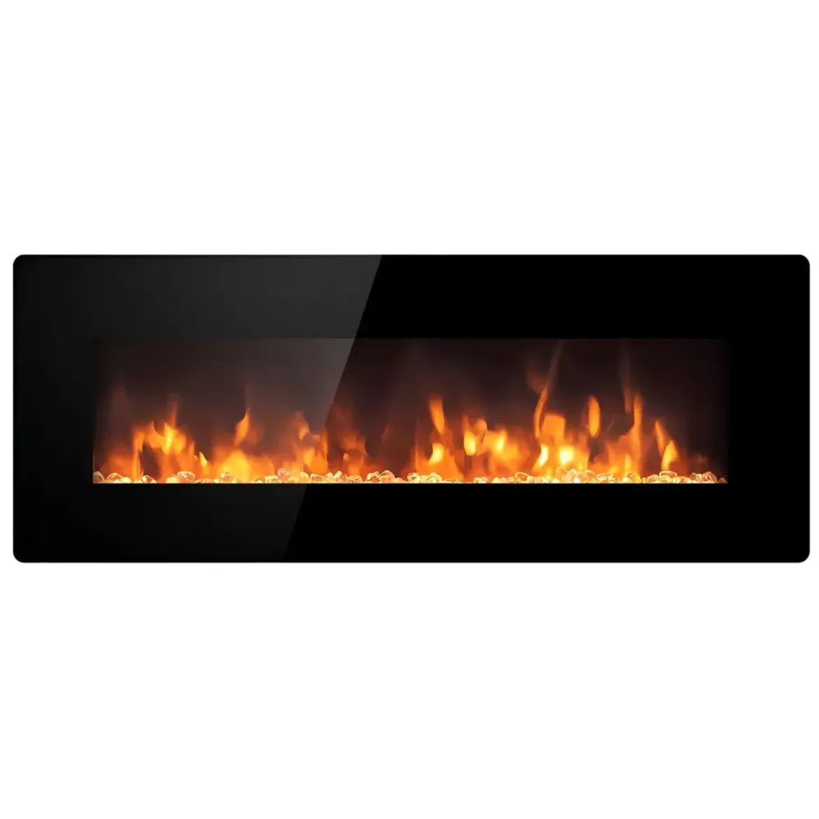Camino Elettrico da Parete 1800 W Vetro Temperato LED Telecomando