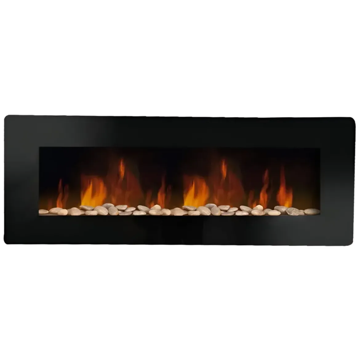 Camino Elettrico da Parete 1800 W Vetro Temperato LED Telecomando