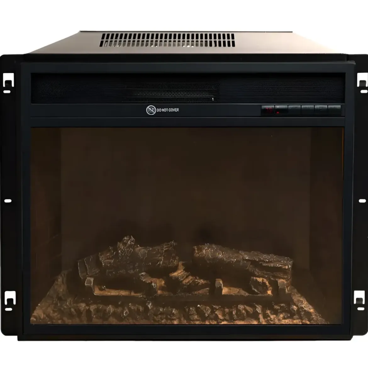 Camino Elettrico da Pavimento 1800W Legno Effetto Cemento Digitale