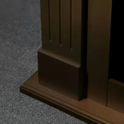 Camino Elettrico da Pavimento 1800W Legno MDF Noce per Soggiorno