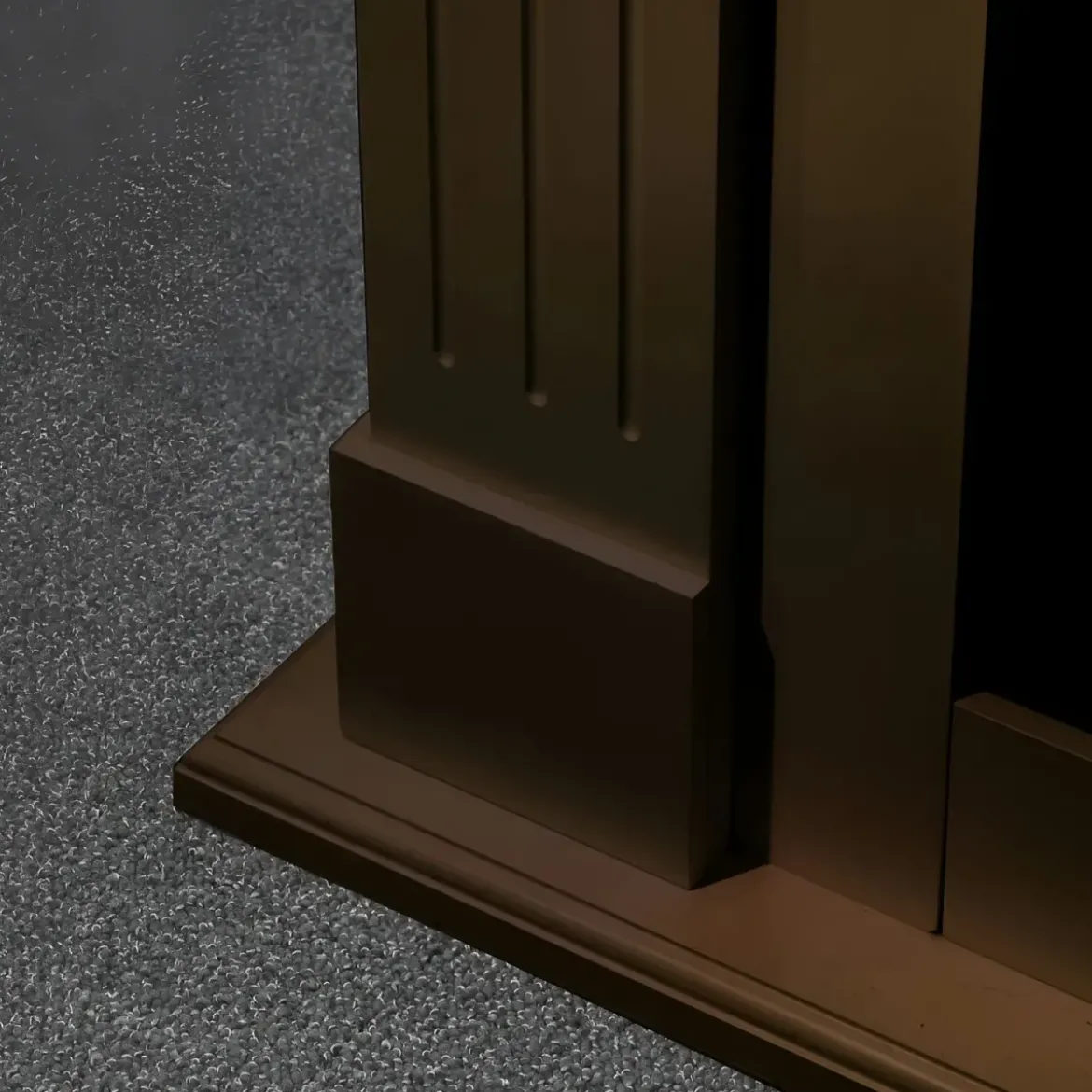 Camino Elettrico da Pavimento 1800W Legno MDF Noce per Soggiorno