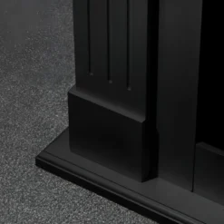 Camino Elettrico da Pavimento 1800W Legno MDF Nero per Soggiorno