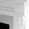 Camino Elettrico da Pavimento Effetto Marmo Bianco 1800W Telecomando
