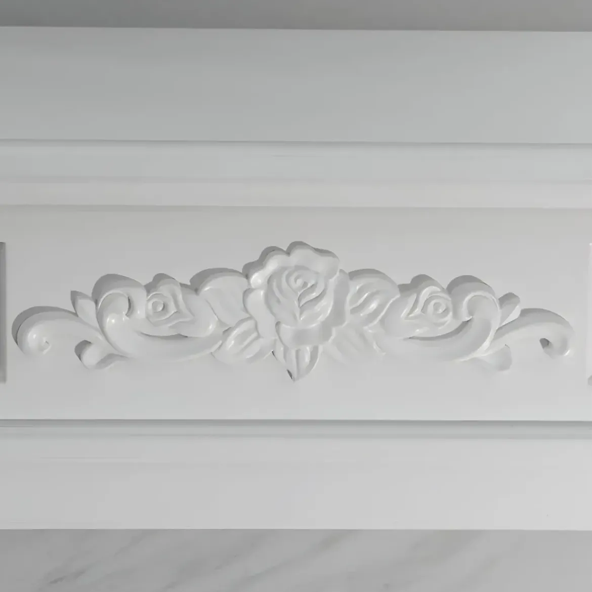 Camino Elettrico da Pavimento Effetto Marmo Bianco 1800W Telecomando