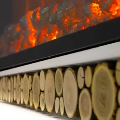 Camino Elettrico da Terra Bianco 1500W con Fiamma Regolabile Classico