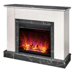 Camino Elettrico da Terra 1500W Effetto Marmo Effetto Fiamma Riscaldamento