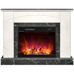 Camino Elettrico da Terra 1500W Effetto Marmo Effetto Fiamma Riscaldamento