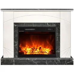 Camino Elettrico da Terra 1500W Effetto Marmo Effetto Fiamma Riscaldamento