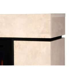 Camino Elettrico Effetto Pietra 1500W Beige con Cristalli da Interno