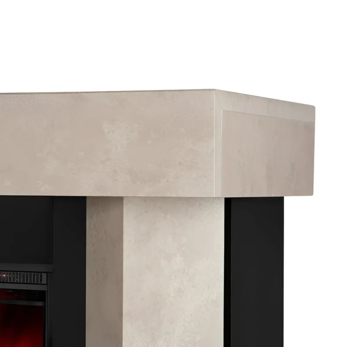 Camino Elettrico Riscaldamento 1500W Moderno Beige Fiamma 3 Colori