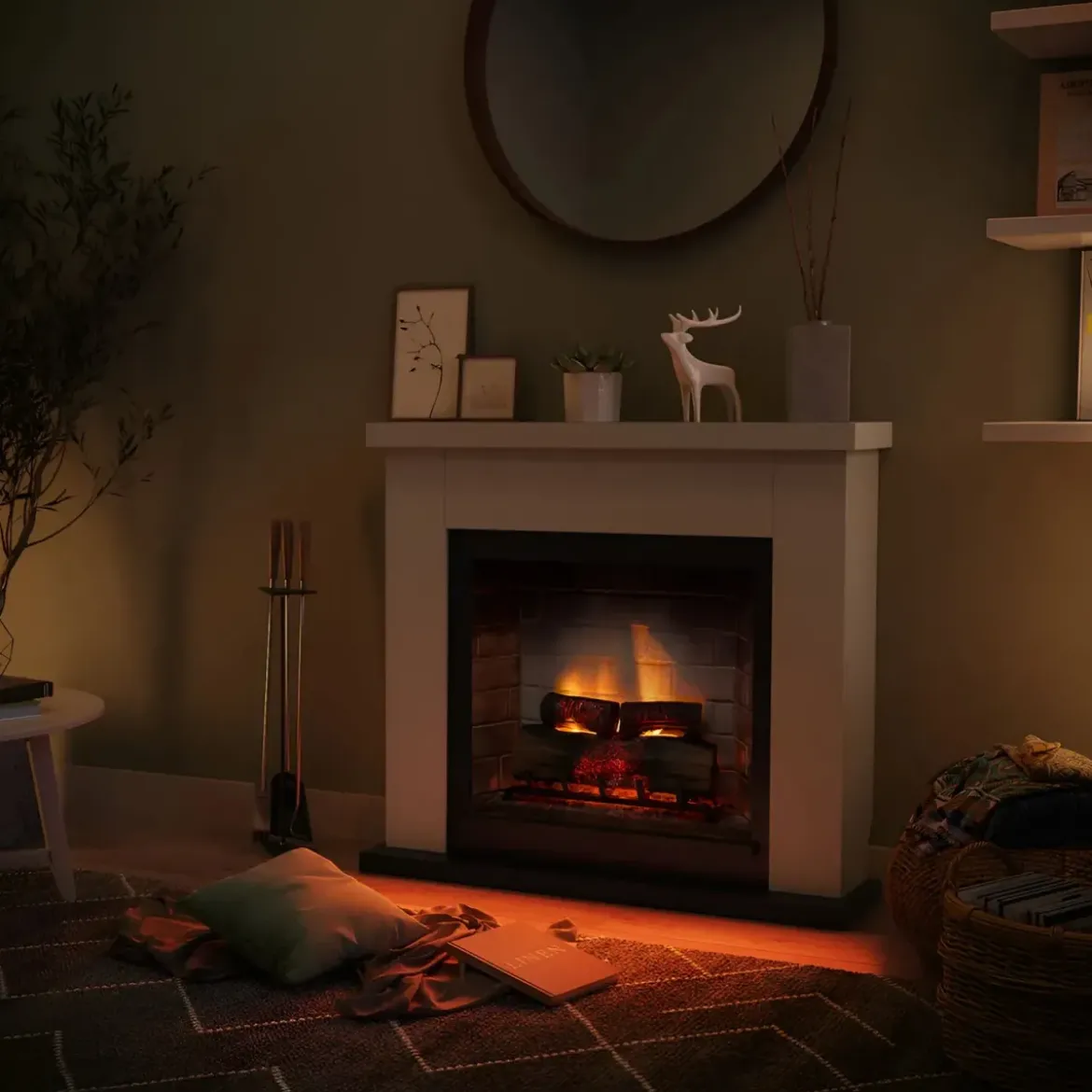 Camino Elettrico Tagu Frode PowerFlame2 Beige 1600W