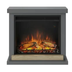 Camino Elettrico Tagu Hagen a Led da Pavimento 1500w con Cornice Grigio
