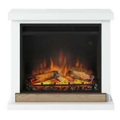 Camino Elettrico Tagu Hagen Bianco a Led da Pavimento con Cornice 1500w