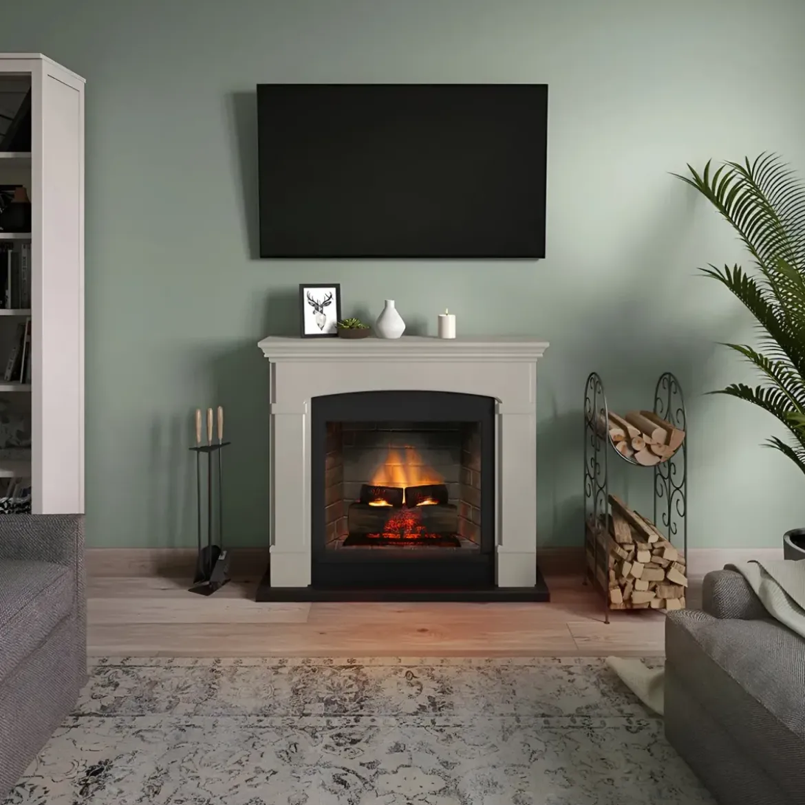 Camino Elettrico Tagu Helmi PowerFlame2 Beige 16000w