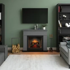 Camino Elettrico Tagu Larsen PowerFlame2 Grigio 1600W