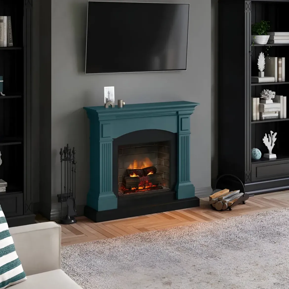 Camino Elettrico Tagu Magna PowerFlame2 Turchese 1600W