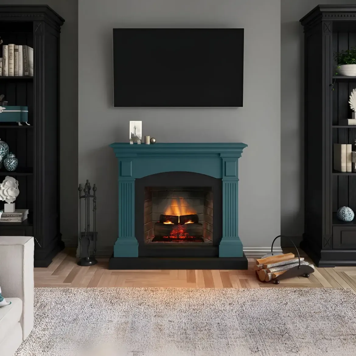 Camino Elettrico Tagu Magna PowerFlame2 Turchese 1600W