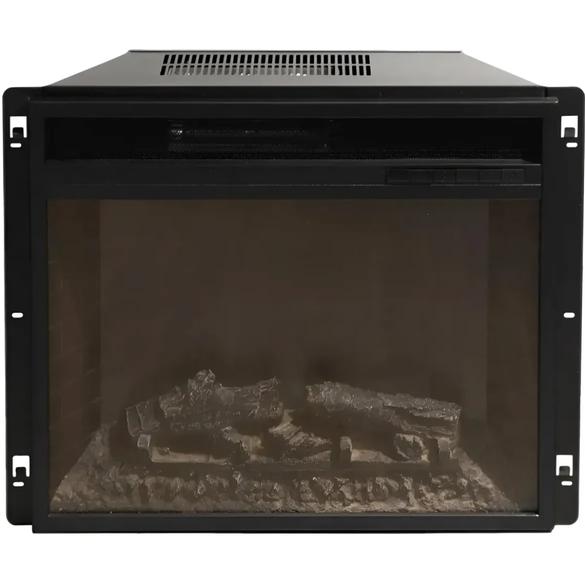 Camino Elettrico 1800W con Mobile Ripiani da Pavimento in Legno Noce