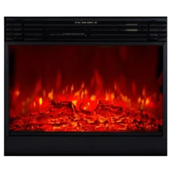 Camino Elettrico 1950W da Appoggio Effetto Fiamma Suono Legna Beige