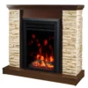 Camino Elettrico 1500W da Terra Noce Rustico Effetto Fiamma Realistico