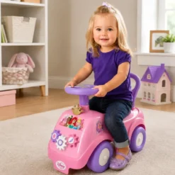 Camioncino Cavalcabile per Bambini Princesse Disney Rosa con Luci