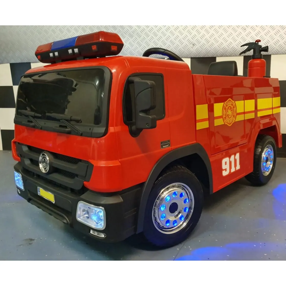 Camioncino dei Pompieri per Bambini 12V con Telecomando e Lampeggianti