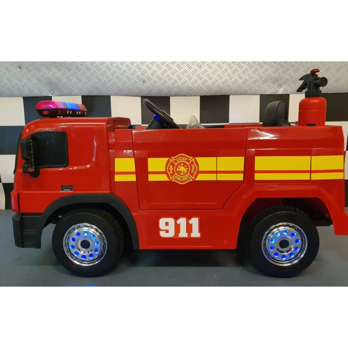 Camioncino dei Pompieri per Bambini 12V con Telecomando e Lampeggianti