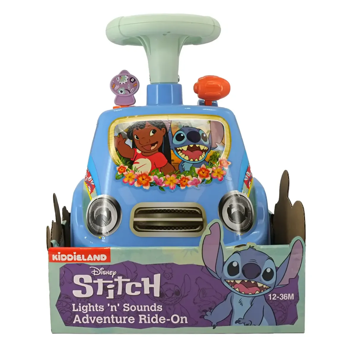 Camioncino Stitch Cavalcabile per Bambini a Spinta con Luci e Suoni