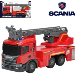 Camion dei Pompieri a Frizione Giocattolo Scania con Luci Suoni Rosso