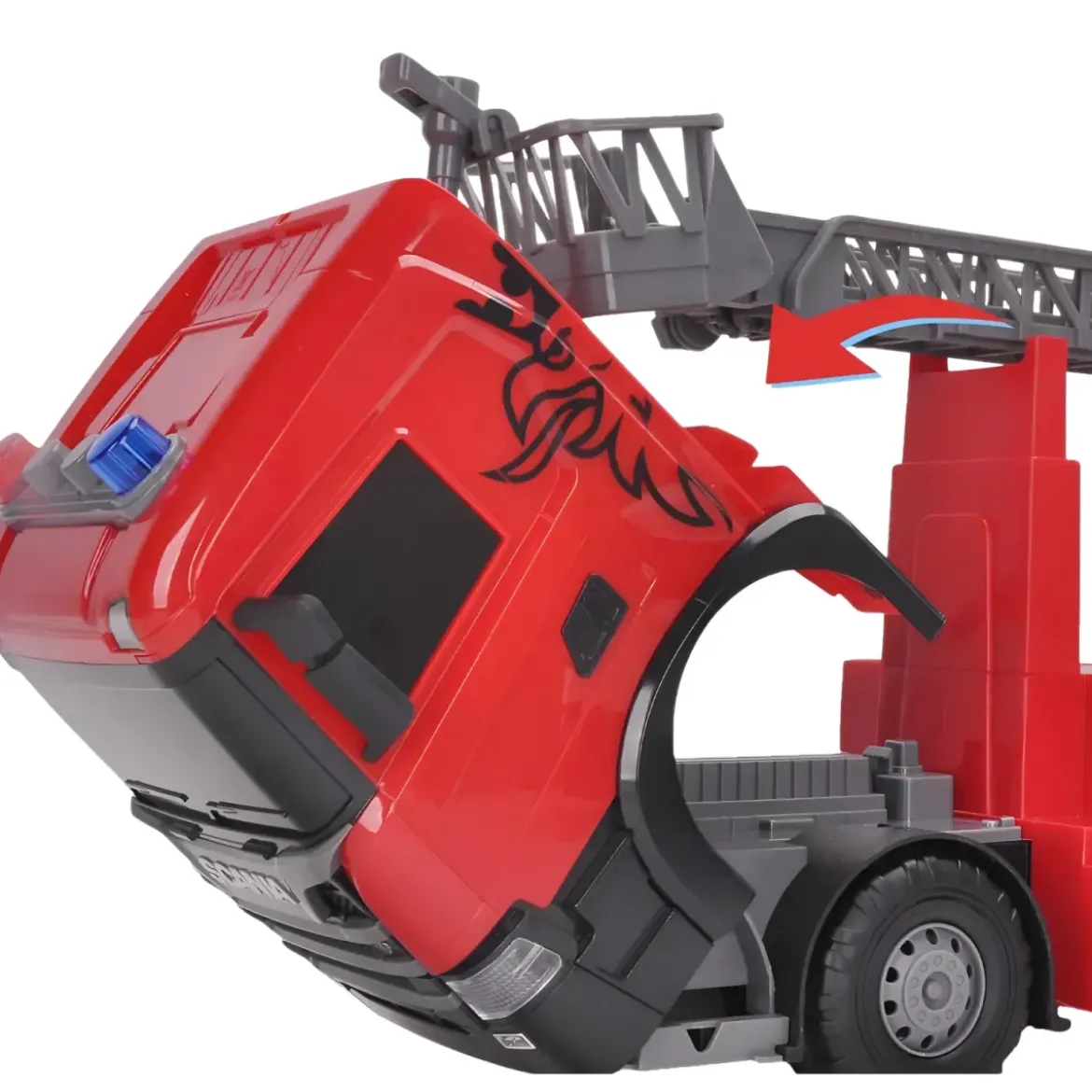 Camion dei Pompieri a Frizione Giocattolo Scania con Luci Suoni Rosso