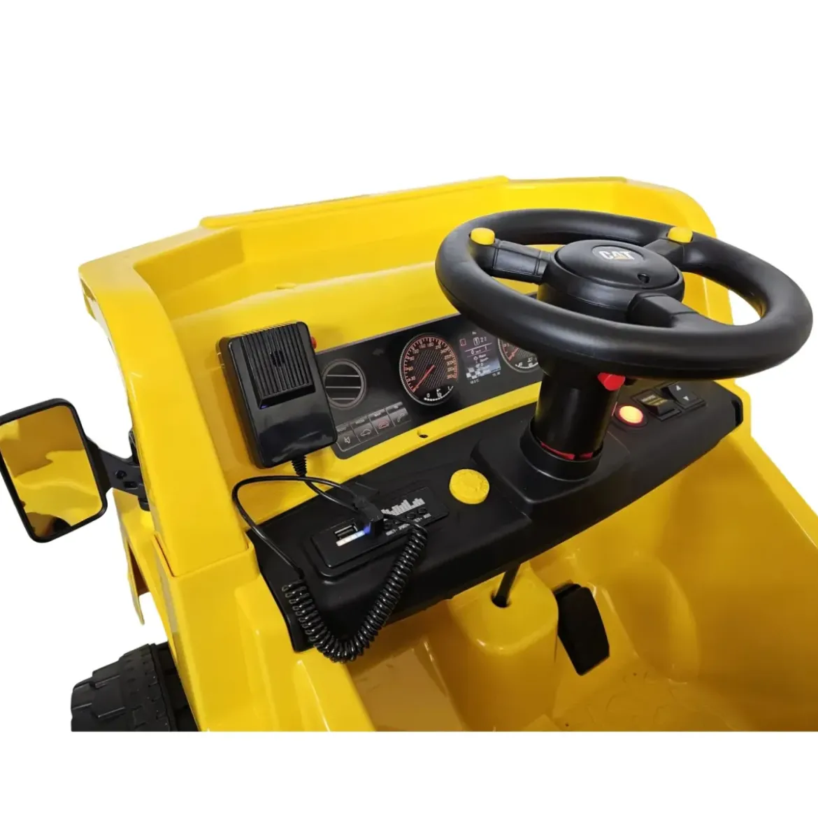 Camion Elettrico per Bambini Caterpillar 12V Giallo Cassone Ribaltabile