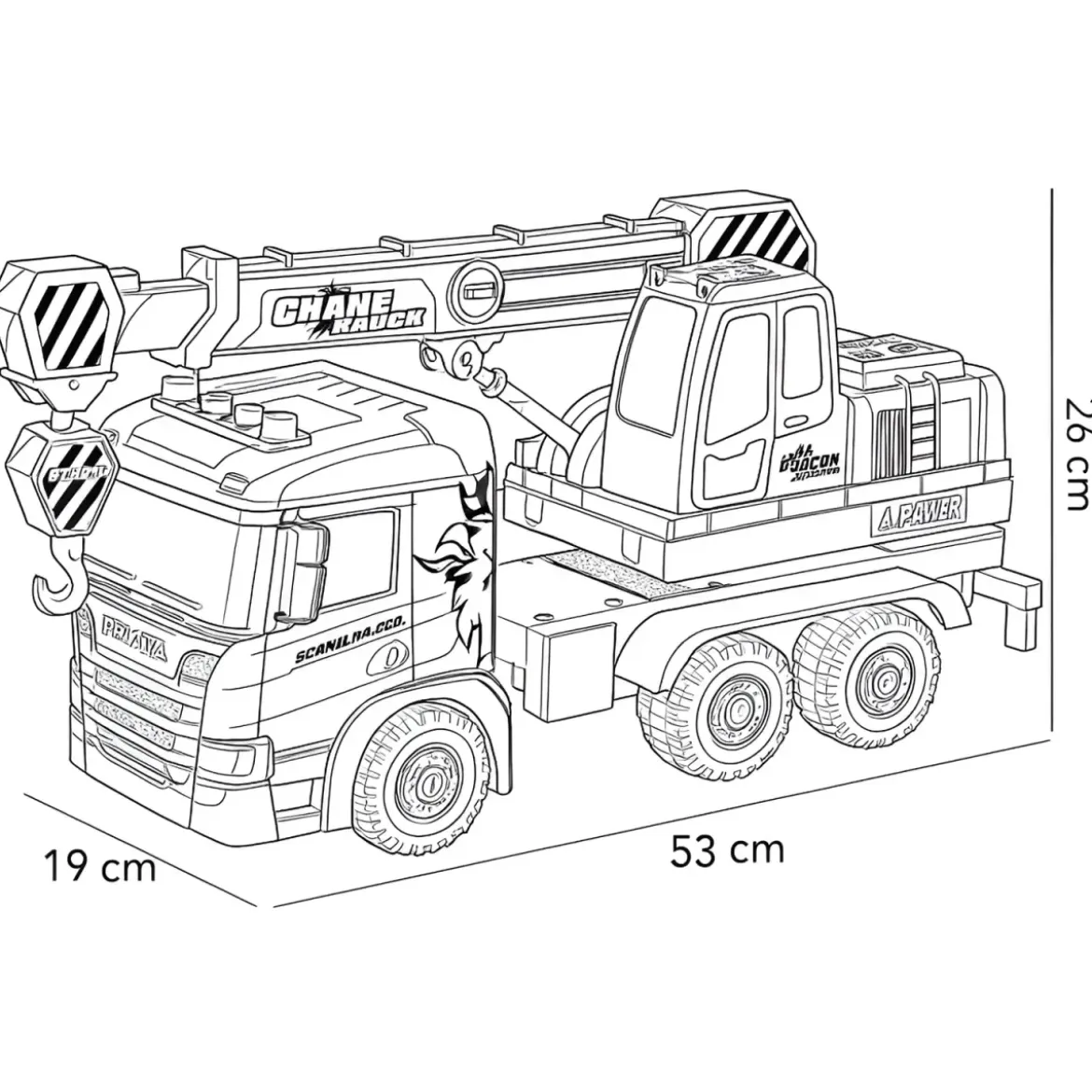 Camion Giocattolo con Gru a Frizione Scania Luci e Suoni Realistici