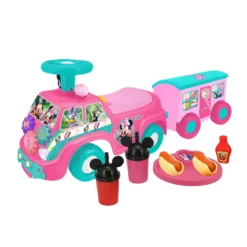 Camion per Bambini Cavalcabile Rosa con Rimorchio Suoni e Luci