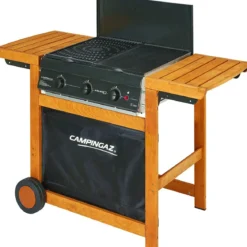 Campingaz Barbecue Dual Gas 14 Kw Metano GPL 3 Bruciatori Griglia Piastra Ghisa
