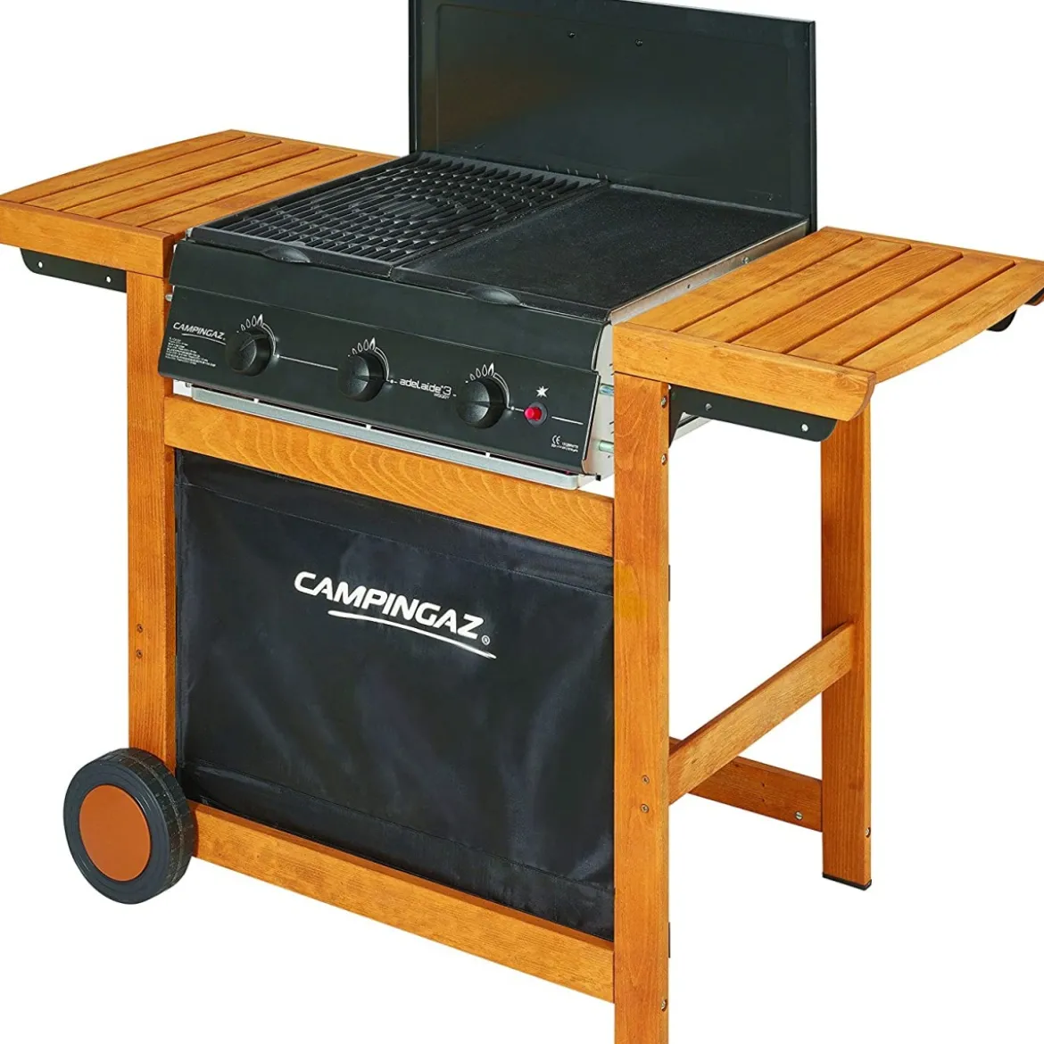 Campingaz Barbecue Dual Gas 14 Kw Metano GPL 3 Bruciatori Griglia Piastra Ghisa