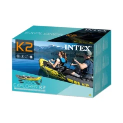 Canoa Gonfiabile 2 posti 180 kg 2 Remi da Campeggio Intex Pesca Accessori Mare