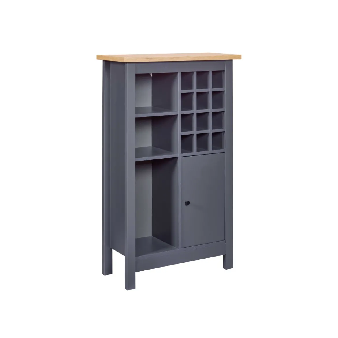 Cantinetta Antracite in rovere Porta Bottiglie 76,8x33x124,4 cm
