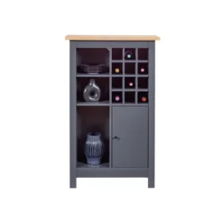 Cantinetta Antracite in rovere Porta Bottiglie 76,8x33x124,4 cm