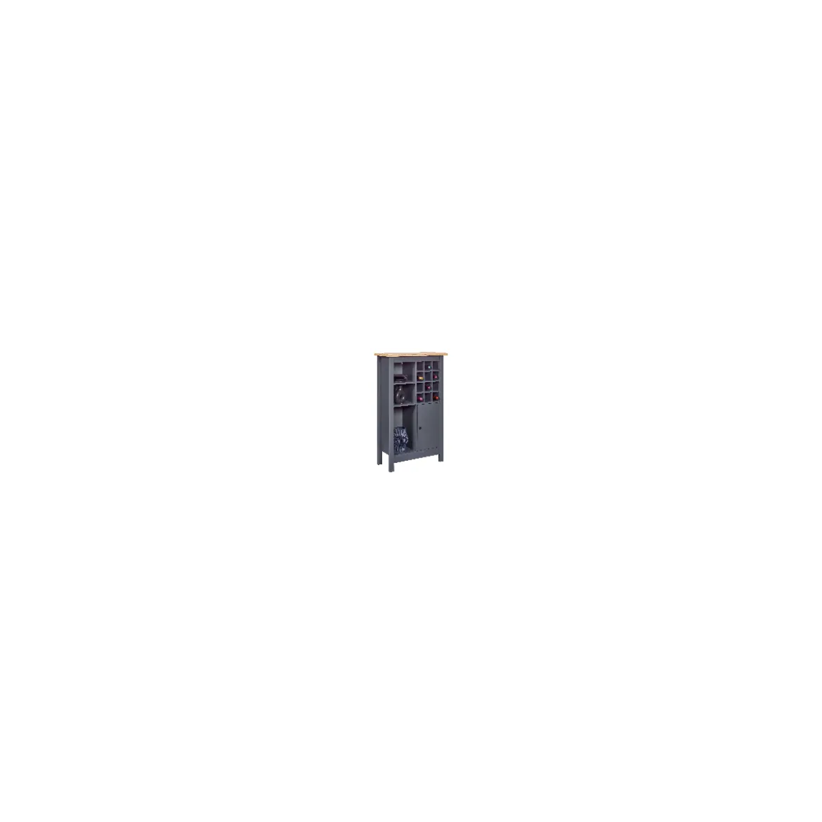 Cantinetta Antracite in rovere Porta Bottiglie 76,8x33x124,4 cm