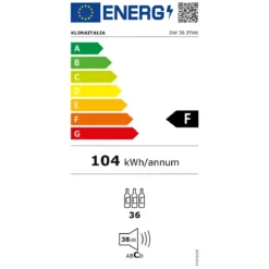 Cantinetta Vino a Incasso 36 Bottiglie Ventilata Classe F Nero LED