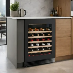 Cantinetta Vino a Incasso 52 Bottiglie Nero Ventilata Classe G Acciaio