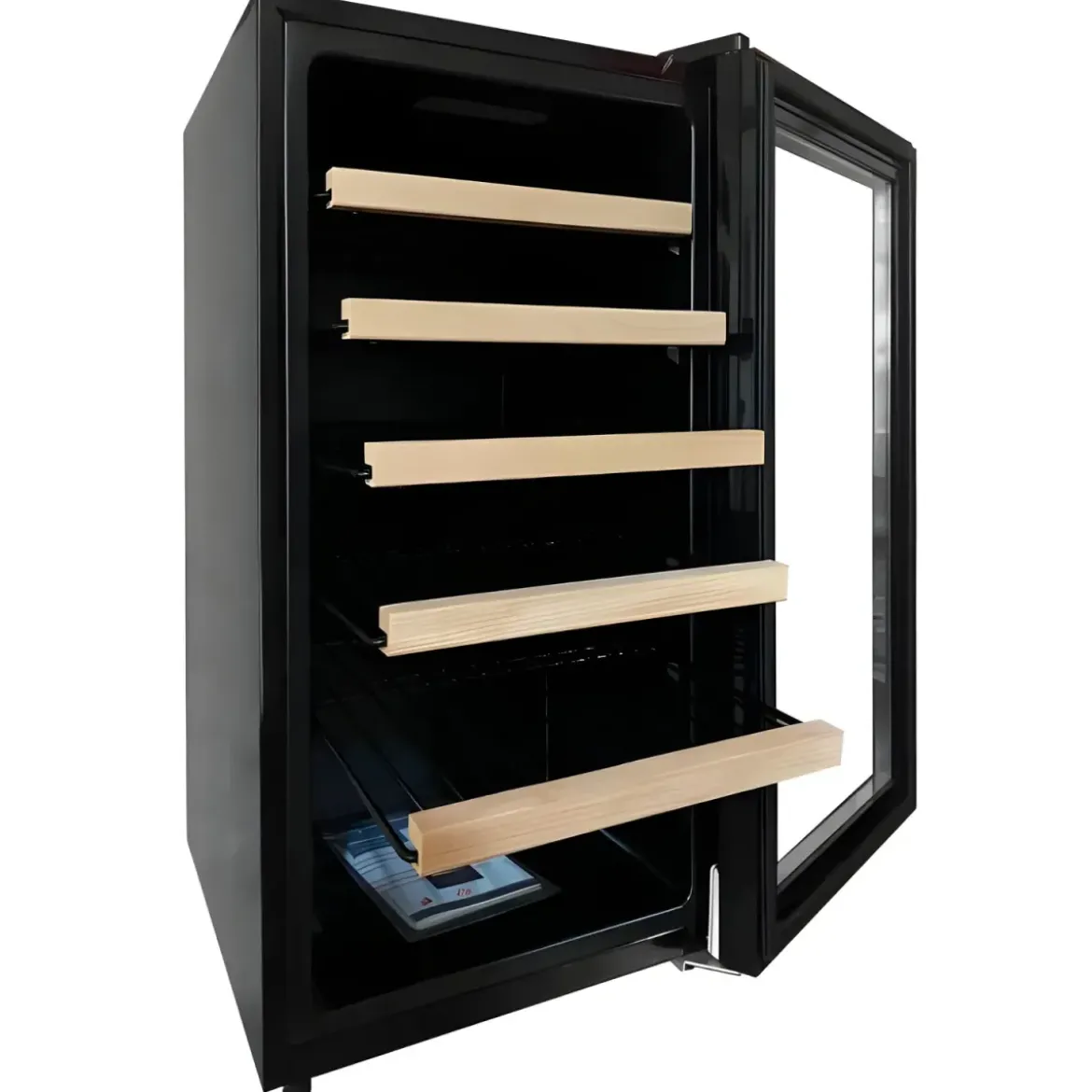 Cantinetta Vino Defrost 91L Nero Frigorifero con Ripiani e Luce LED