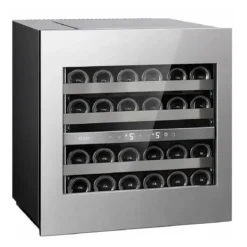 Cantinetta Vino Incasso 24 Bottiglie Ventilata Apertura Push Pull Inox