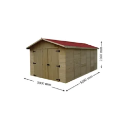 Carport Box Auto 3x5.2 in Legno 16 mm Moto Garage Casetta Ricovero per Attrezzi