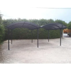 Carport in Alluminio 6x5 metri Policarbonato Gazebo Posto Auto Capanno Tettoia