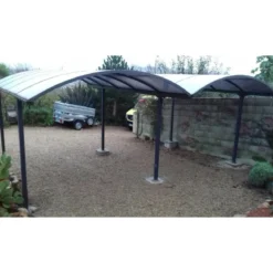 Carport in Alluminio 6x5 metri Policarbonato Gazebo Posto Auto Capanno Tettoia