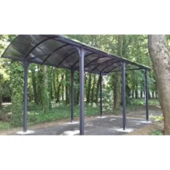 Carport in Alluminio 3.6x7.6 mt Policarbonato Posto Auto Tettoia Camper Furgoni