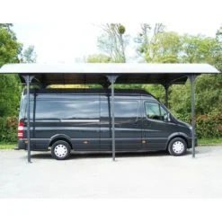Carport in Alluminio 3.6x7.6 mt Policarbonato Posto Auto Tettoia Camper Furgoni
