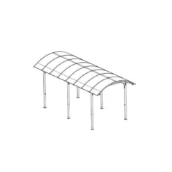 Carport in Alluminio 3.6x7.6 mt Policarbonato Posto Auto Tettoia Camper Furgoni